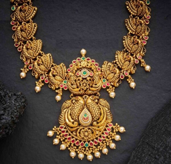 Majestic Antique Gold Temple Necklace – Bridal Heritage Collection